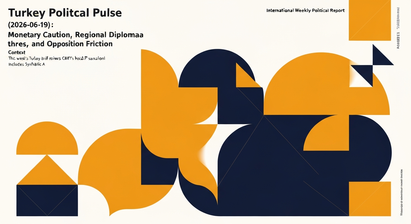 Turkey Political Pulse (2026-06-19): Monetary Caution, Regional Diplomacy, and Opposition Friction